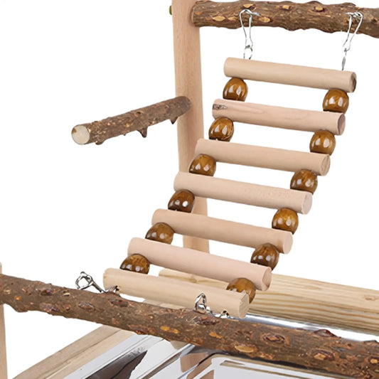 Wooden Bird Playstand Perch | Cockatiel Conure Lovebird Gym Bird Playstand Peaceful Pleasures Health and Wellness China Mainland