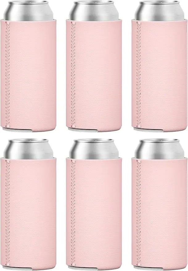 Cooler Sleeves Bulk Sublimation Insulated Foam for Beer Collapsible Plain Drink Holder Cold Soda Insulator, 12oz Regular Peaceful Pleasures Health and Wellness 6 Pink