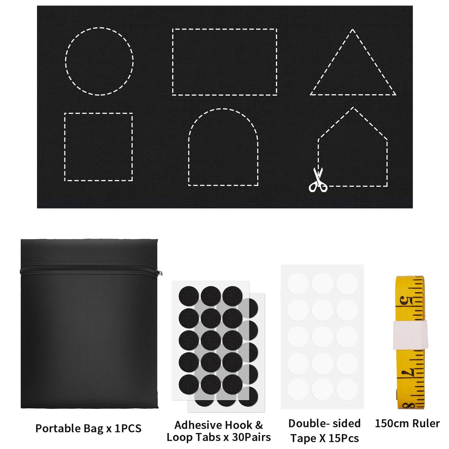 100% Blackout Curtain Self-adhesive Portable Travel Darkest Shades For Living Room Bedroom Home Glass Window Film Cloth Peaceful Pleasures Health and Wellness black 150x200cm