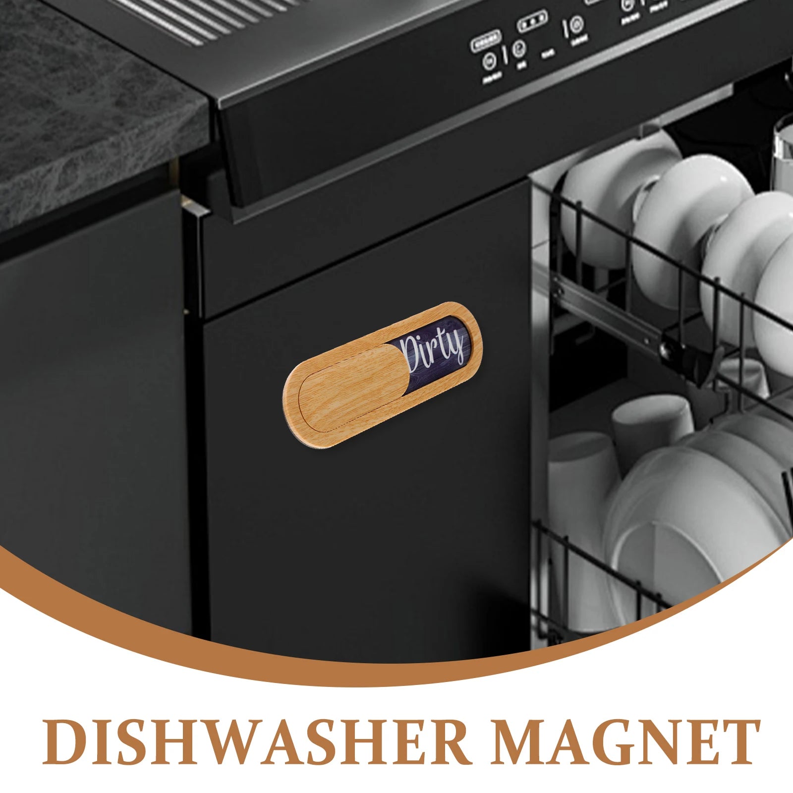 Dishwasher Clean Signboard Dishwasher Magnet Clean Dirty Sign Dishwasher Slide Remind Board Clean Indicator Home Decor Supply Peaceful Pleasures Health and Wellness