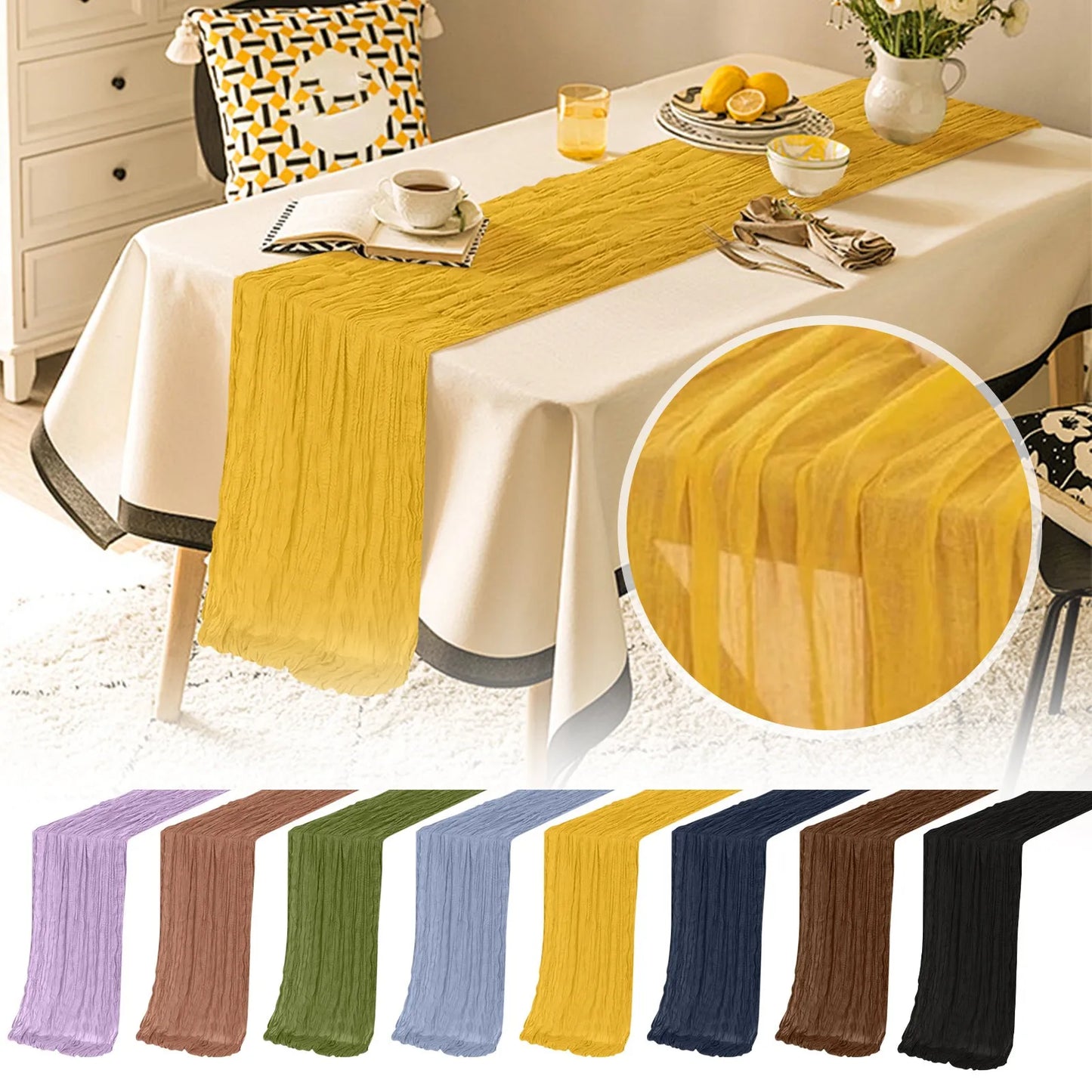 Cheesecloth Gauze Table Runner | Boho Wedding & Party Décor