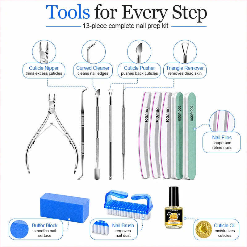 13-Piece Nail Care Manicure Set with Cuticle Oil & Nipper