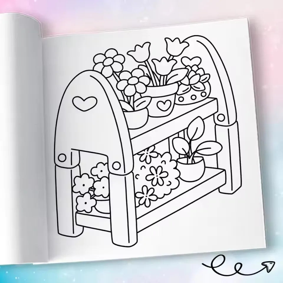 TINY GARDENS Bold-easy Patterns Coloring Book Adults Cute Drawing