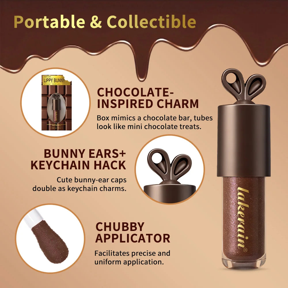 Chocolate Rabbit Moisturizing Lip Gloss Honey Essence Mirror Water Light Lip Tint Long Lasting Pearlescent Fine Glitter Plumping Peaceful Pleasures Health and Wellness