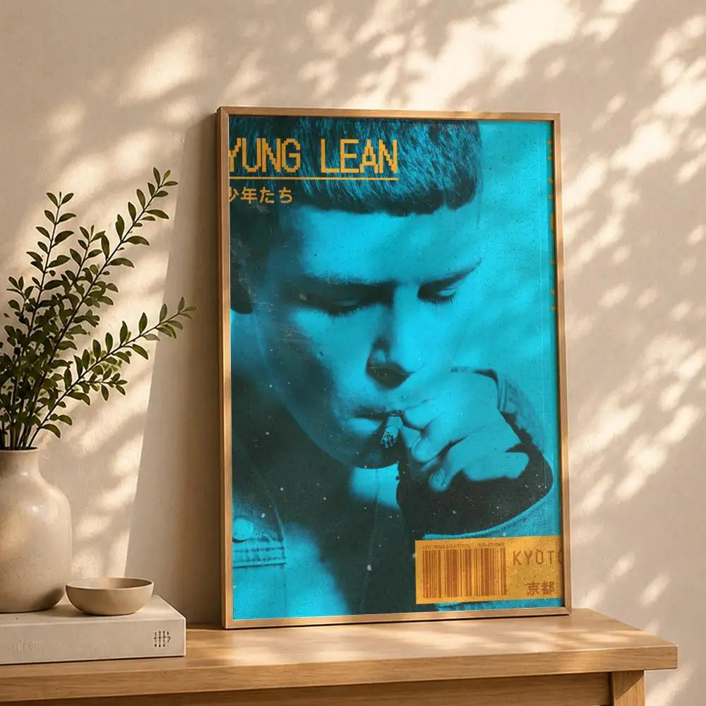 Rapper Y-Yung LeanS Poster HD Self Adhesive Waterproof Wall Art Ideal for Home Office Dorm Bedroom Great Gift Peaceful Pleasures Health and Wellness