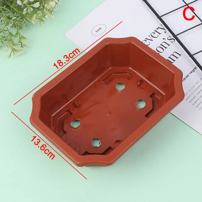 Vintage Rectangular Plastic Bonsai Pot | Cactus Flower Planter