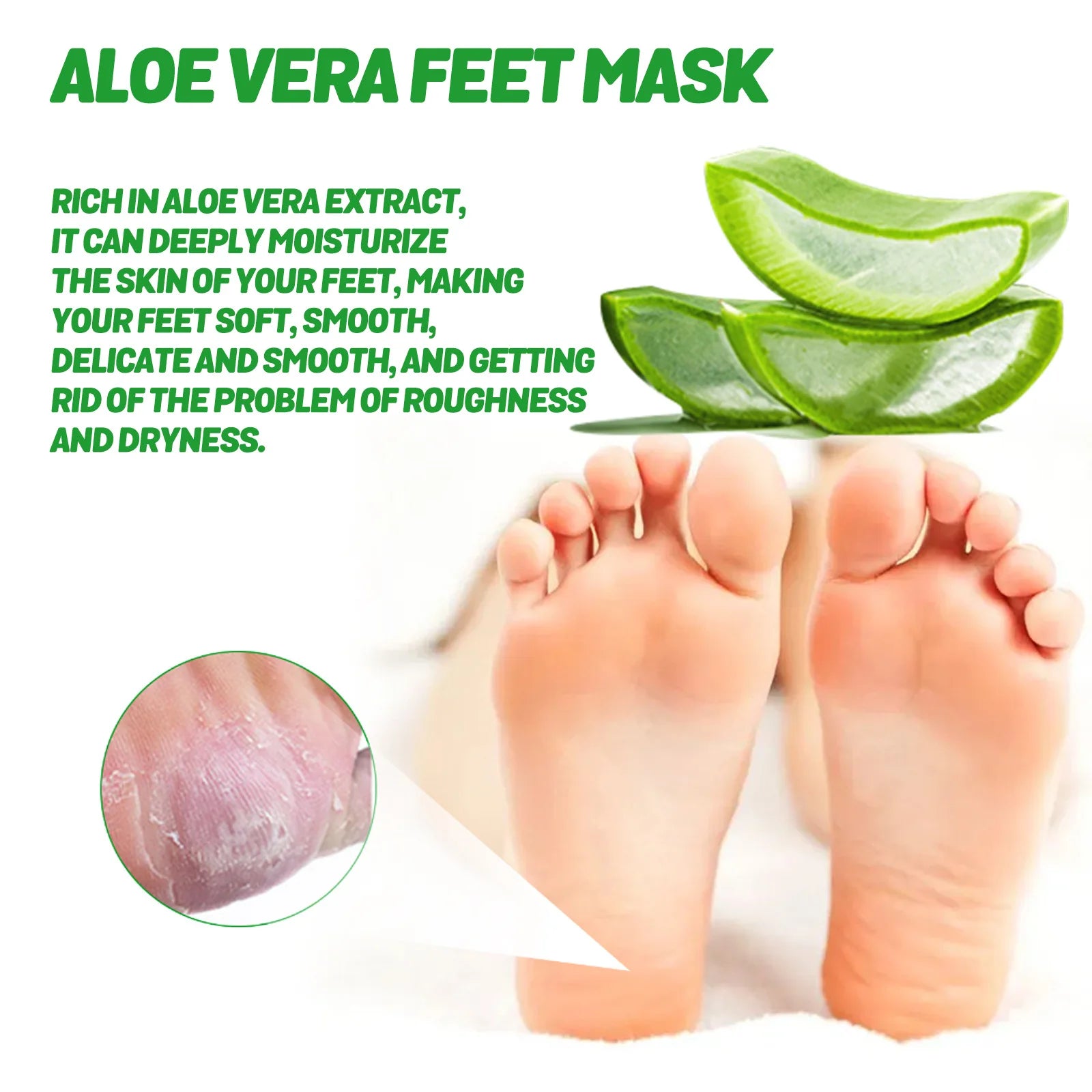 Aloe Vera Foot Mask – Moisturizing & Exfoliating (5 Pack) Peaceful Pleasures Health and Wellness