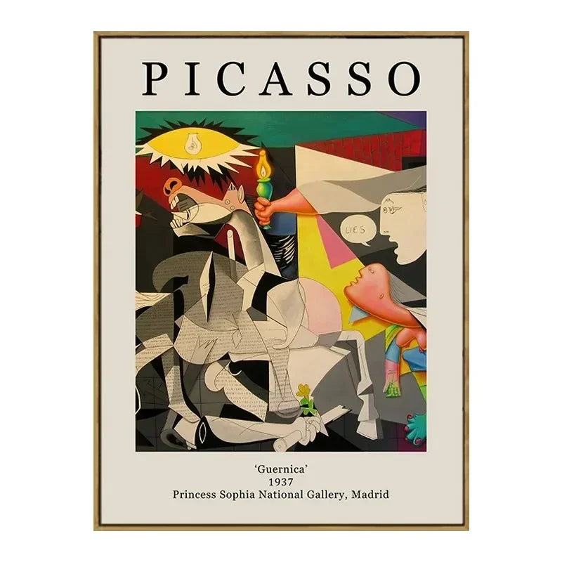 Vintage Van Gogh Monet Picasso Canvas Wall Art Print | Unframed