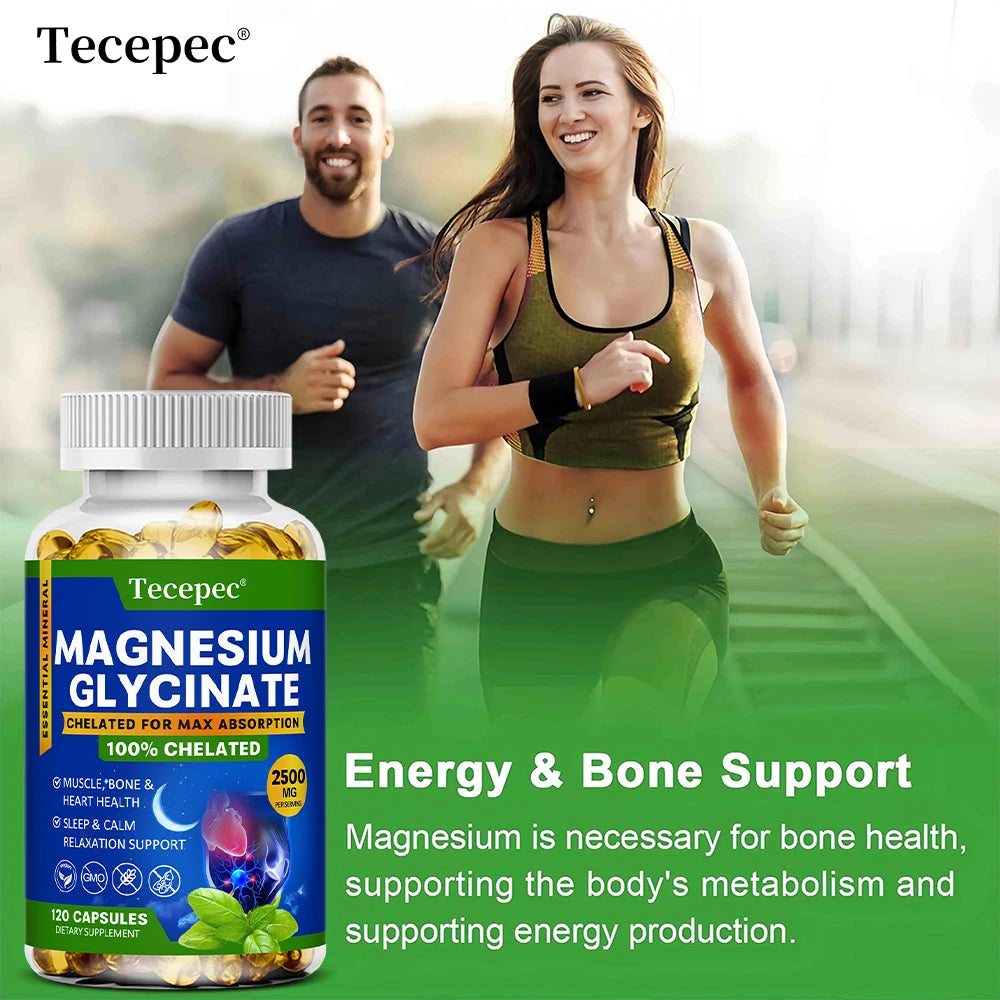 Magnesium Glycinate Supplement, Highly Absorbed, Supports Muscle Relaxation and Recovery, Maximum Bioavailability, 120 Capsules Peaceful Pleasures Health and Wellness