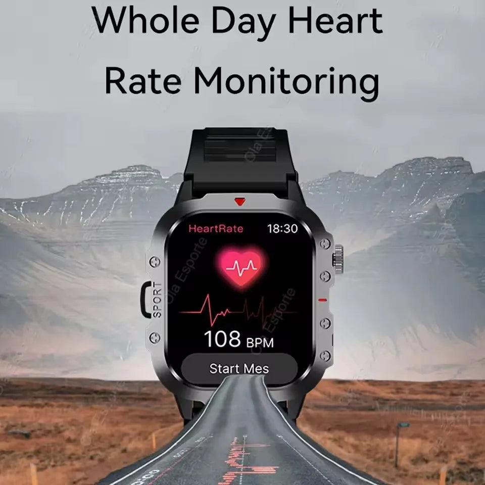 2026 Global Hiking Smartwatch 2.01''Screen 1100mAh Battery LED Light GPS Track IP68 Voice Assistant Outdoor Sport Fitness Watch Peaceful Pleasures Health and Wellness