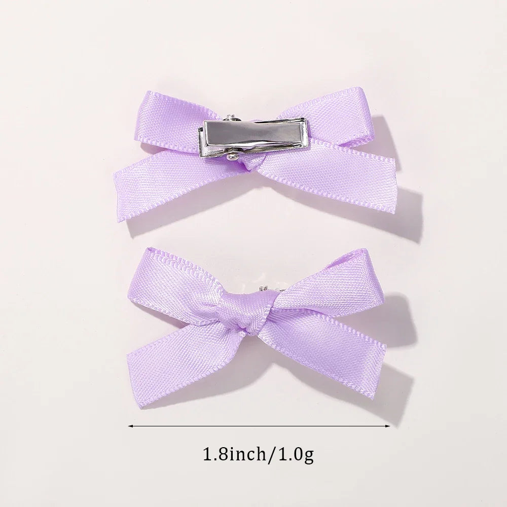 4 8 Girls Bows Mini Hair Clips Metal Hairpin Headwear Barrette