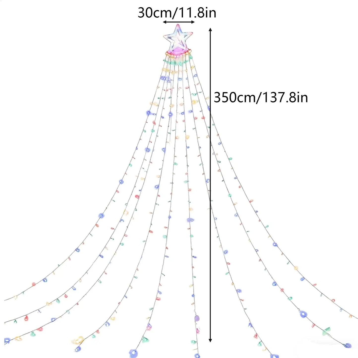 Solar Powered Christmas Lights 11Ft Multi-Mode With Remote Timer Solar Power Christmas Lights Outdoor Decor For Garden Pathway Peaceful Pleasures Health and Wellness