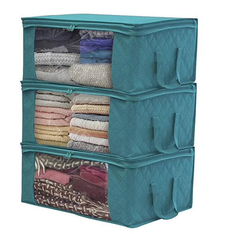 1/2/3PCS Household Storage Bag, Cotton Quilt Organizer, Portable Moving Bag, Thickened And Foldable Clothing Storage Bag Peaceful Pleasures Health and Wellness 3PCS
