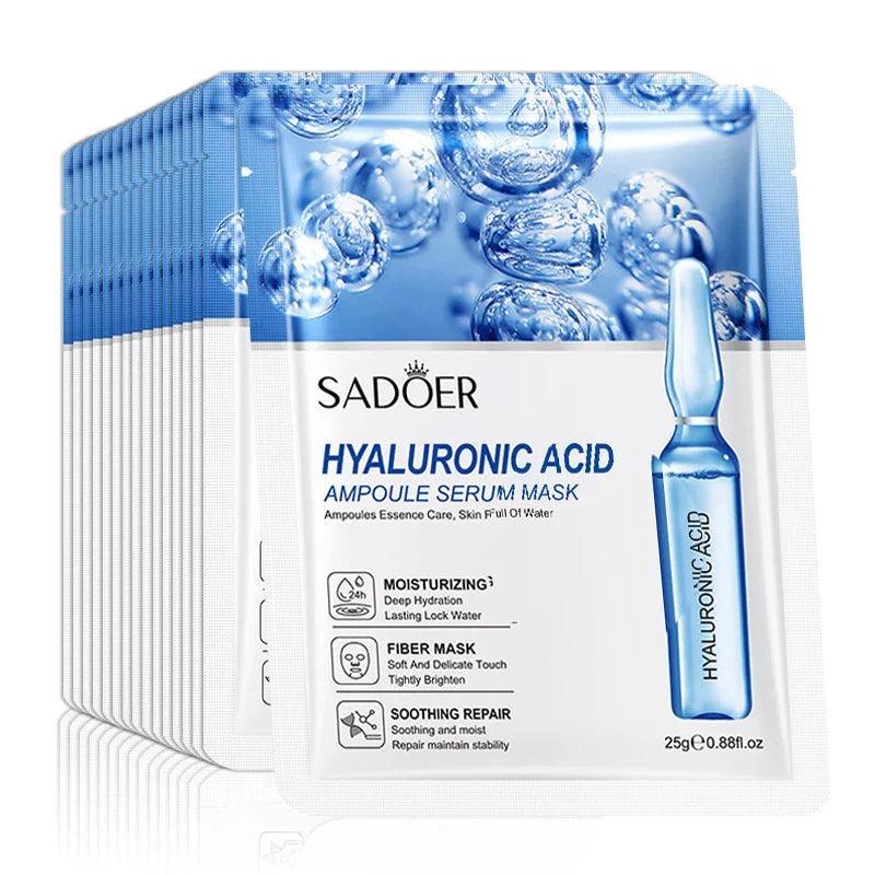 SADOER Hyaluronic Acid Face Masks 10-Pack – Firming & Hydrating