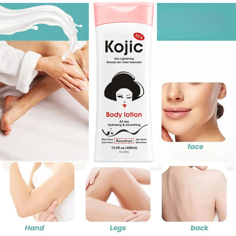 400MLLarge Capacity Kojic Acid Body LotionKojic Acid Body LotionAll-Season Moisturizing Body Lotion，Refreshing and Non-Greasy，F Peaceful Pleasures Health and Wellness
