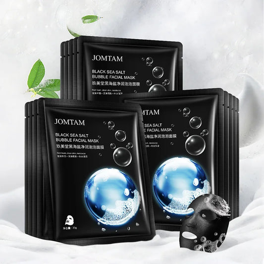 Black Sea Salt Bubble Cleansing Foam Mask | Deep Pore Care Bubble Foam Face Mask Peaceful Pleasures Health and Wellness 10PCS