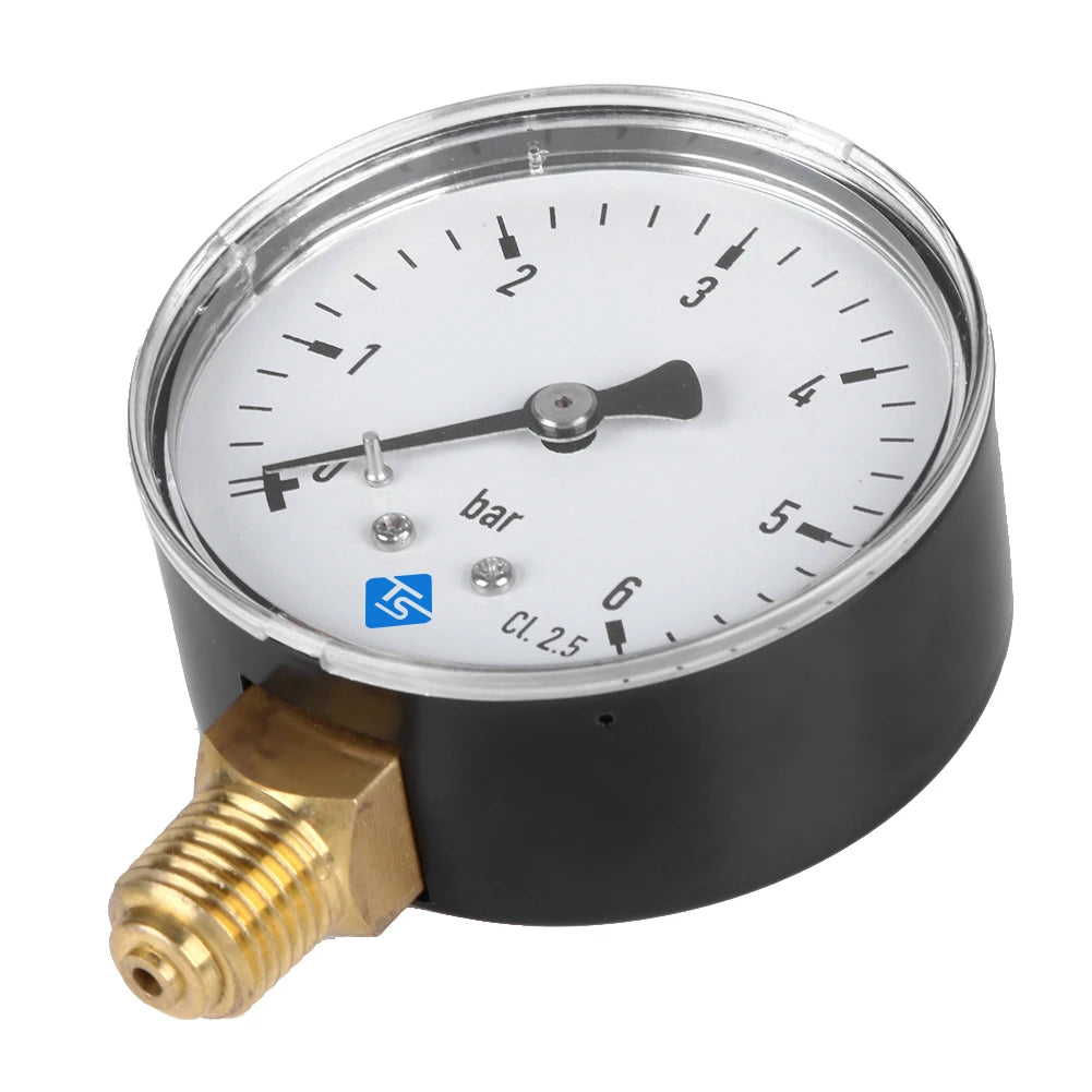 6 Bar Pressure Gauge 2.3" Face | Air Water Oil Gas Manometer