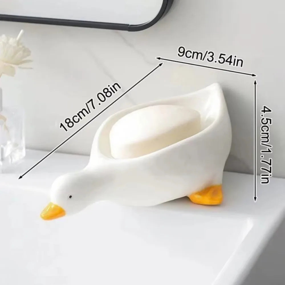 Random Soap Tray Self-draining Soap Rack Duck-shaped Creative Rack for Shower Bathroom Kitchen Tub Sink Tray Bracket Bathroom Peaceful Pleasures Health and Wellness