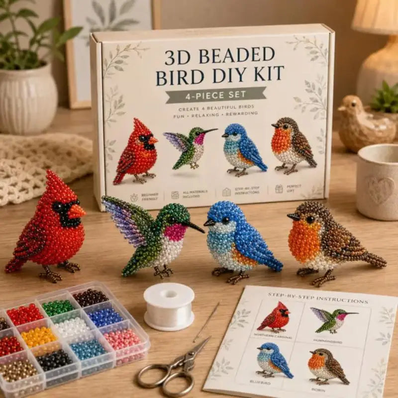 3D Beaded Animal Craft Kit – DIY Beading Kit for Adults
