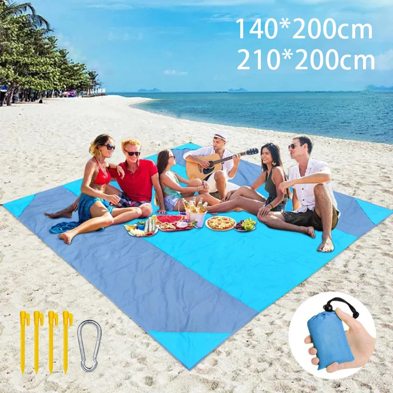 Waterproof Picnic Mat Outdoor Beach Mat Folding Portable Camping Mat Gingham Moisture Proof Lightweight Blanket with Pocket Peaceful Pleasures Health and Wellness