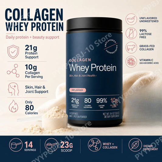 Grass-Fed Collagen Whey Protein Powder | 21g Protein + 10g Collagen Collagen Protein Powder Peaceful Pleasures Health and Wellness