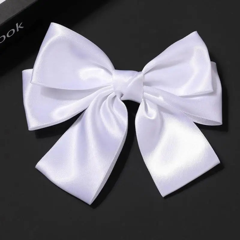 Bow Ribbon Hair Clip – Solid Color Bowknot Barrette for Women