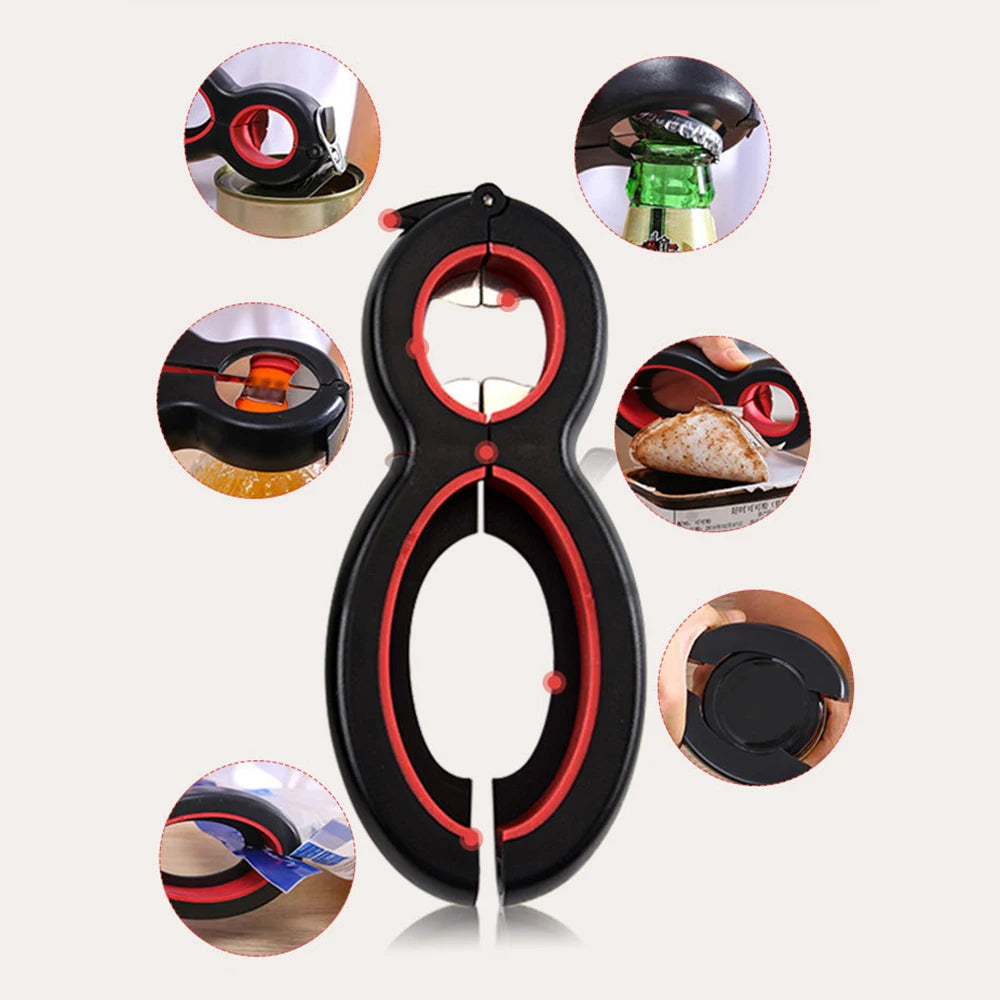 Multifunctional 6-in-1 Jar Opener And 4-in-1 Bottle Opener with Non-Slip Lids Gripper - Kitchen Tool for Easy Opening Peaceful Pleasures Health and Wellness