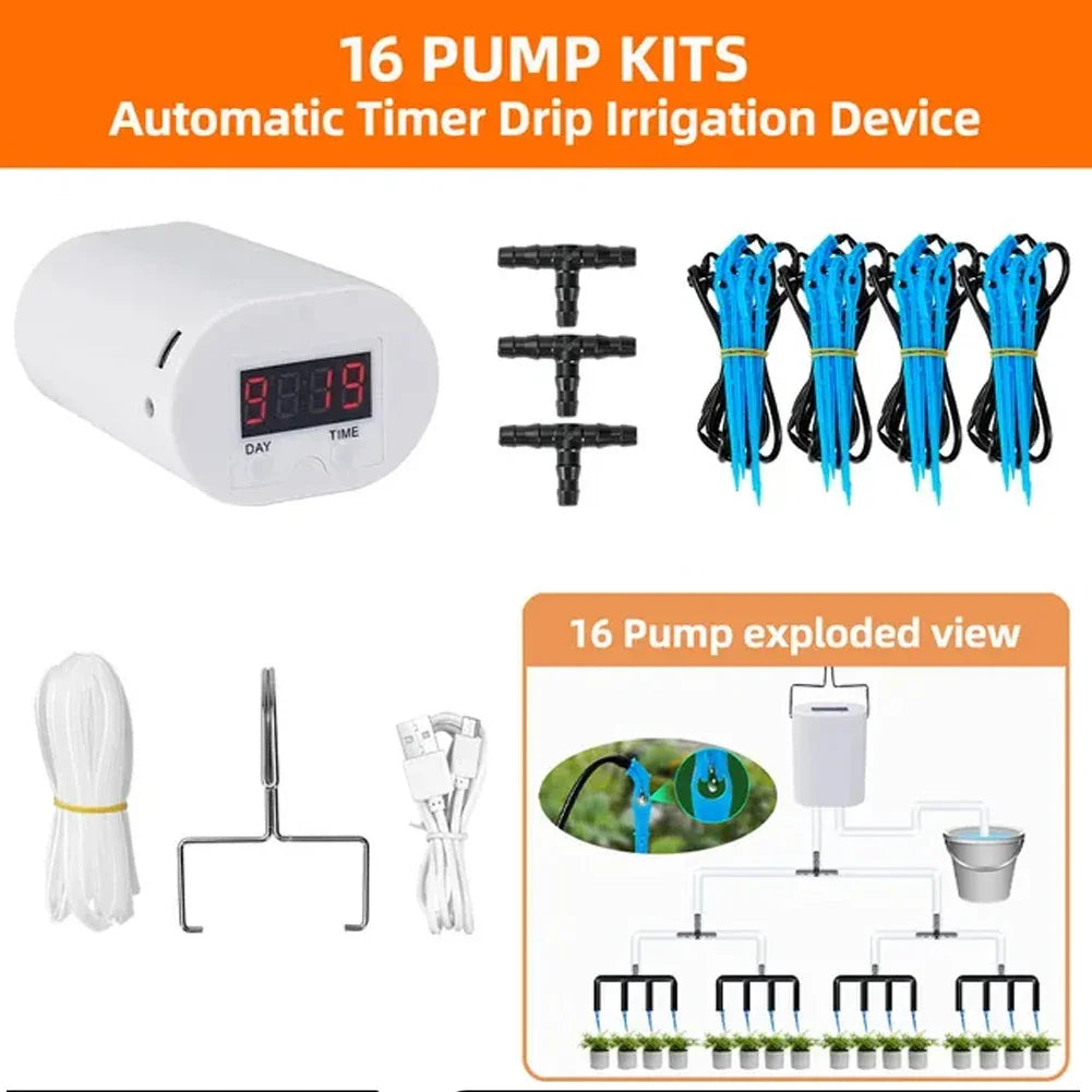 Automatic Plant Watering Pump with Timer – 2/8/16 Heads Peaceful Pleasures Health and Wellness