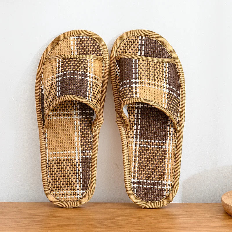 Rattan Woven Indoor Slippers | Unisex Cooling Summer Slides