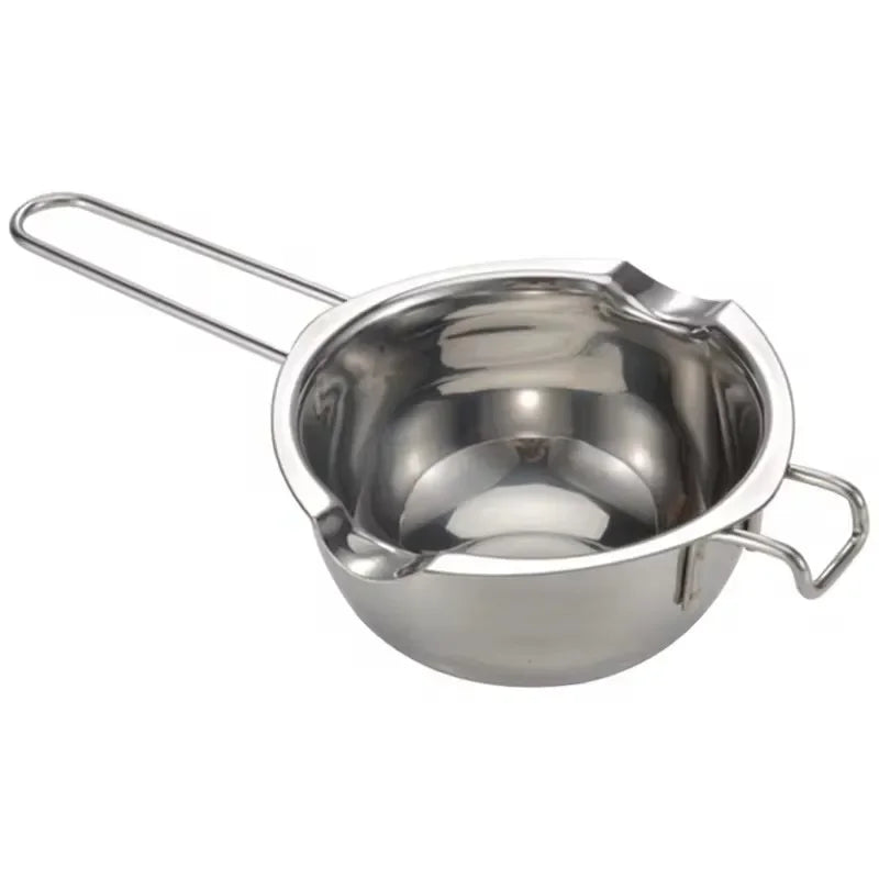Stainless Steel Candle Wax Melting Boiler Pot with Heat Resistant Handle for Melting Chocolate Candy and Candle Making Supplies Peaceful Pleasures Health and Wellness Silver 400ml