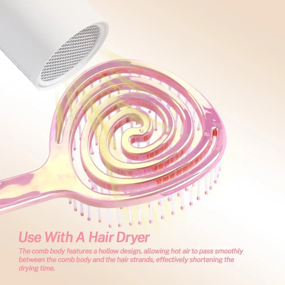 Round Hollow Hair Brush – Detangling, Volume & Scalp Massage
