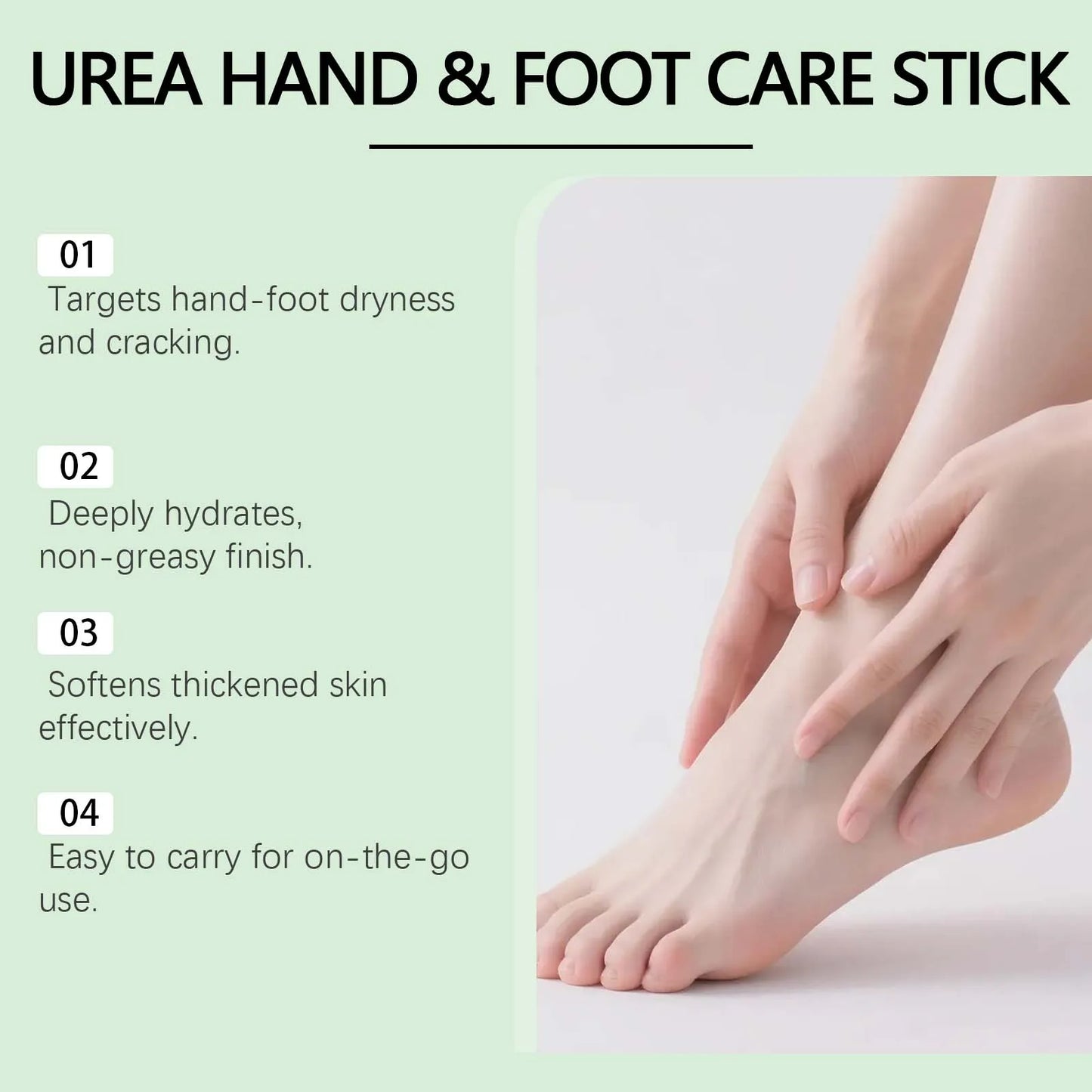 60% Urea Hand & Foot Care Stick Moisturizing Balm for Dry Rough Skin Gentle Exfoliation Softening Skin Cracked Heel Repair Care Peaceful Pleasures Health and Wellness