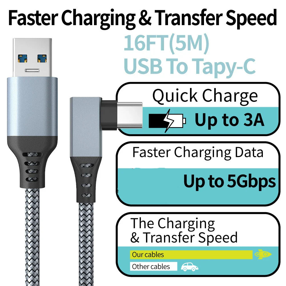 USB-A to USB-C VR Link Cable 5M for Meta Quest 2 | 5Gbps