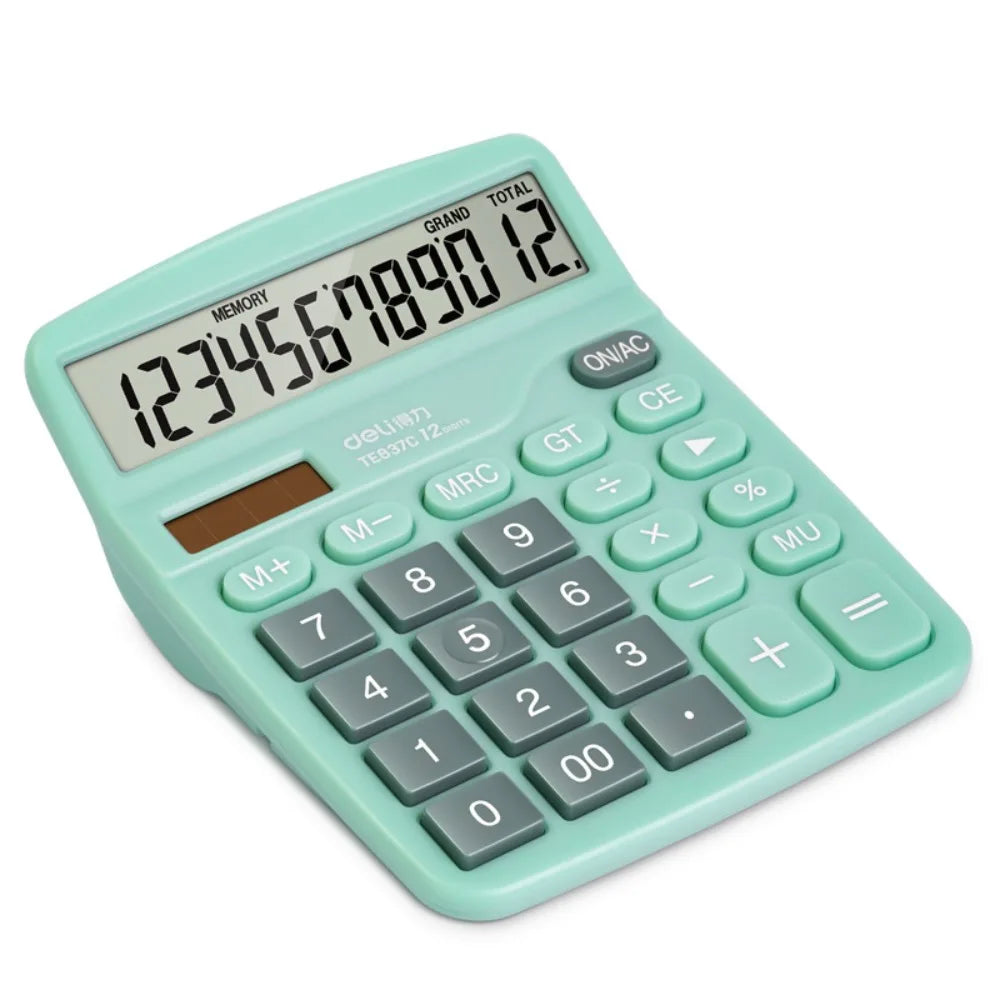 12-Digit Dual Power Calculator – Candy Color, Solar & Battery