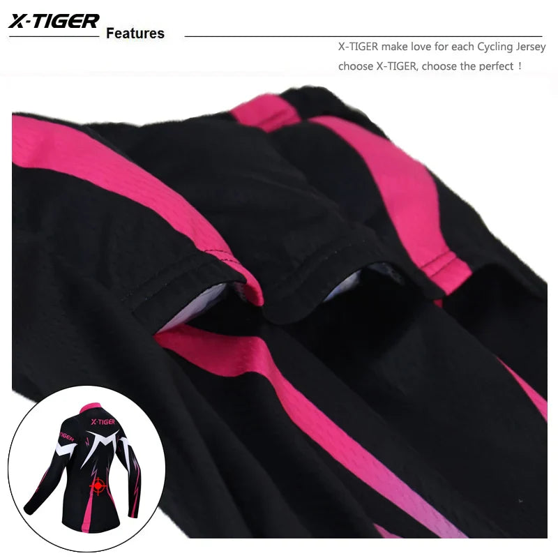 X-TIGER Women's Long Sleeve Cycling Jersey – MTB & Road Bike