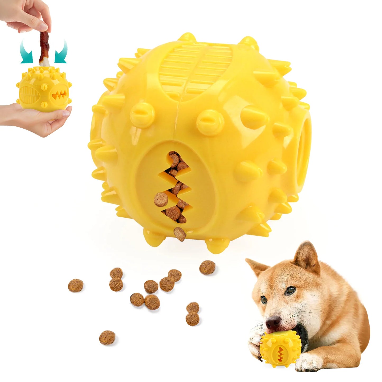 Dog Treat Dispensing Ball – Interactive Chew & Dental Toy
