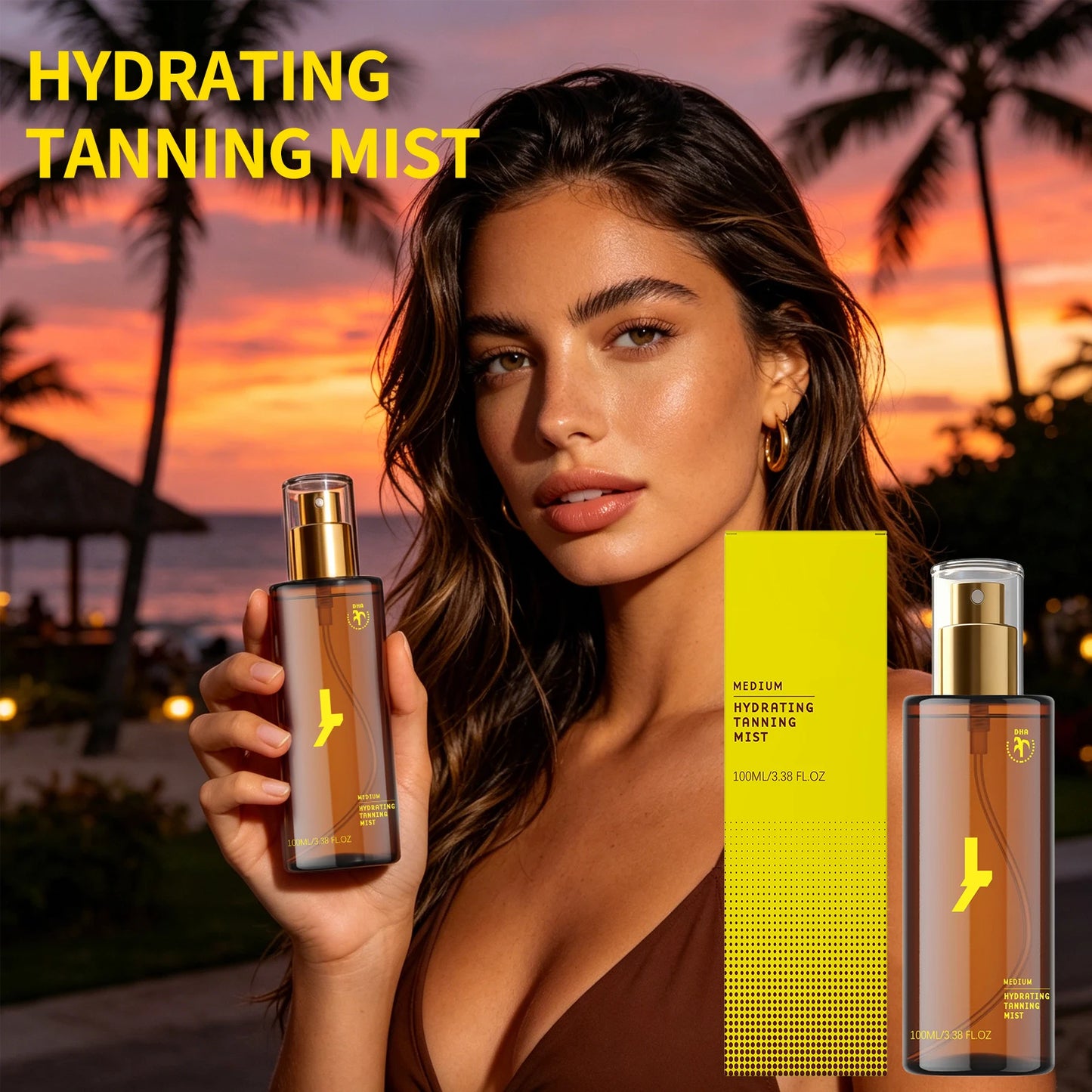 Body Self Tanning Essence Spray Quick Natural Tanning Moisturizing Sunless Promote Body Face Bronze Wheat Skin Self Tanner Spray Peaceful Pleasures Health and Wellness