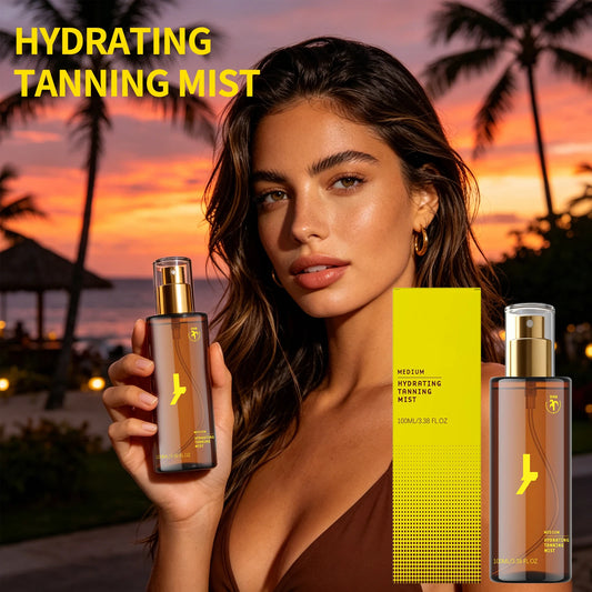 Body Self Tanning Essence Spray Quick Natural Tanning Moisturizing Sunless Promote Body Face Bronze Wheat Skin Self Tanner Spray Peaceful Pleasures Health and Wellness