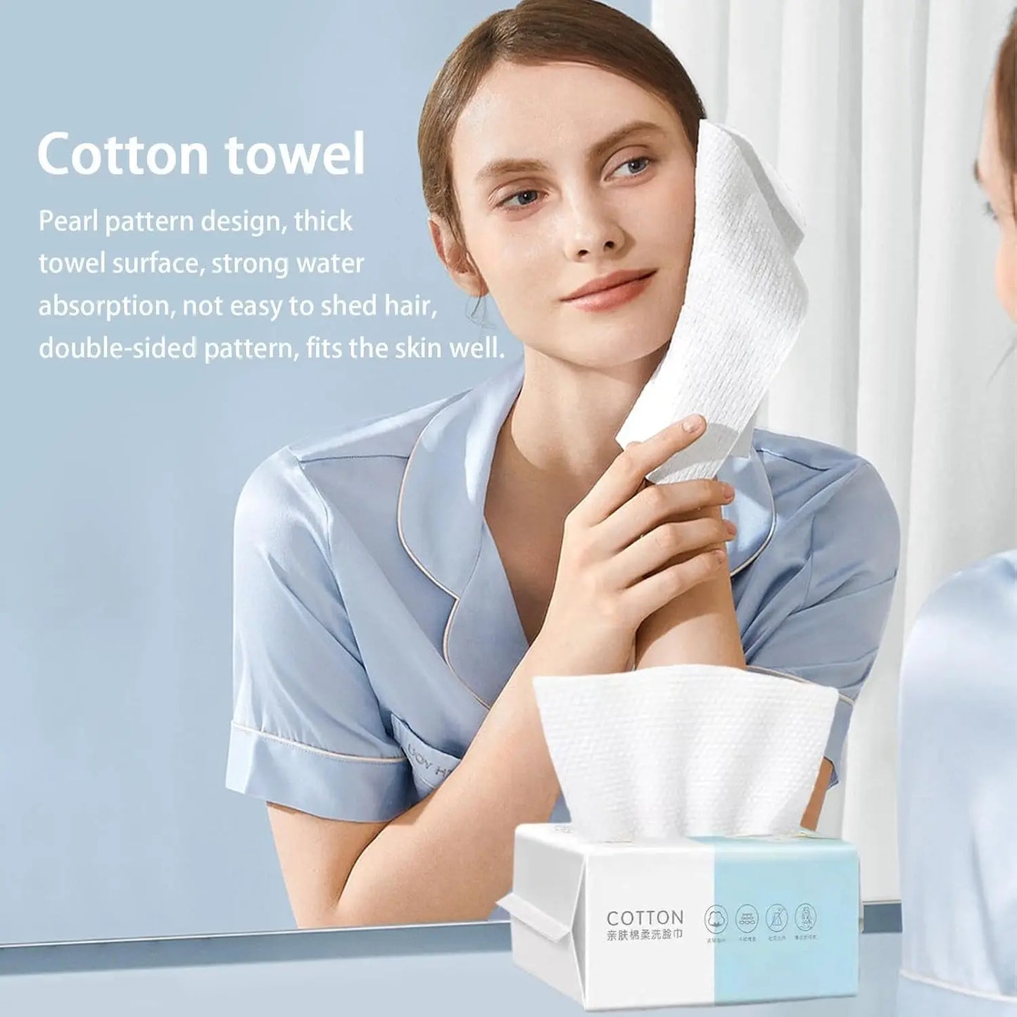 Disposable Cotton Face Towels 50ct – Soft Dry Wipes for Skincare