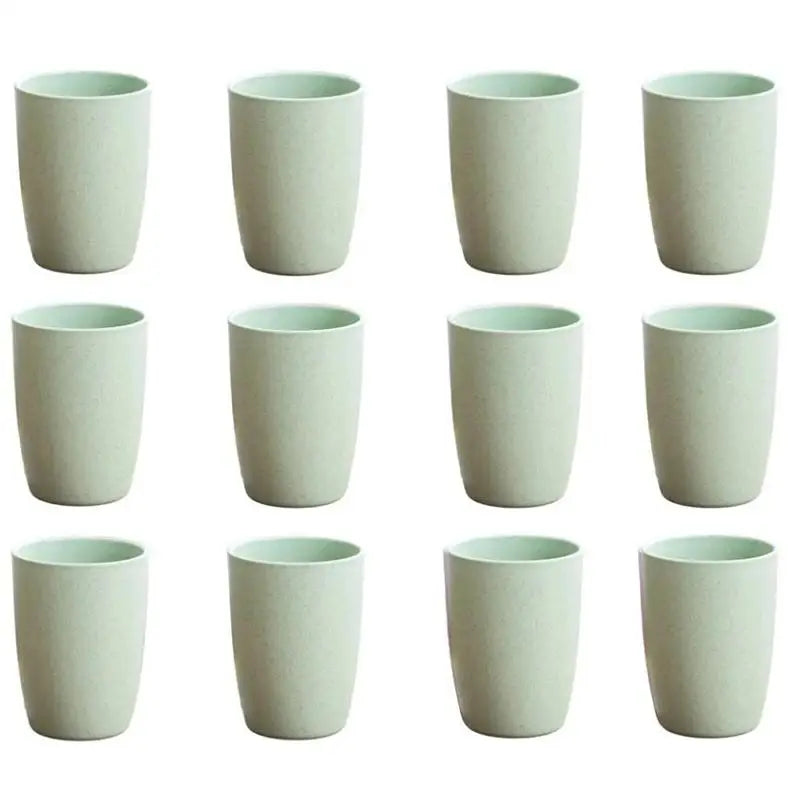 12-Pack Wheat Straw Mouthwash Cups – Kids & Adults Travel Cup Wheat Straw Cups Peaceful Pleasures Health and Wellness Green 12pcs