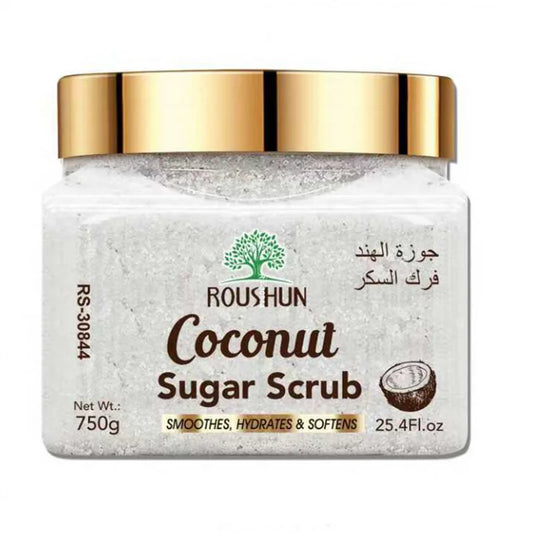 ROUSHUN Coconut Sugar Scrub Large Capacity Family Pack Body Scrub Gentle Deep Cleansing Skin Peaceful Pleasures Health and Wellness