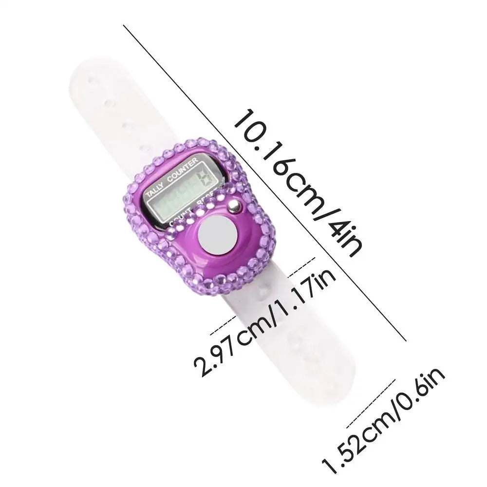 1Pcs Finger Clickers For Counting LCD Display Number Clicker Counter LCD Screen Number Tracking Record Ring Clicker Maker Peaceful Pleasures Health and Wellness Purple