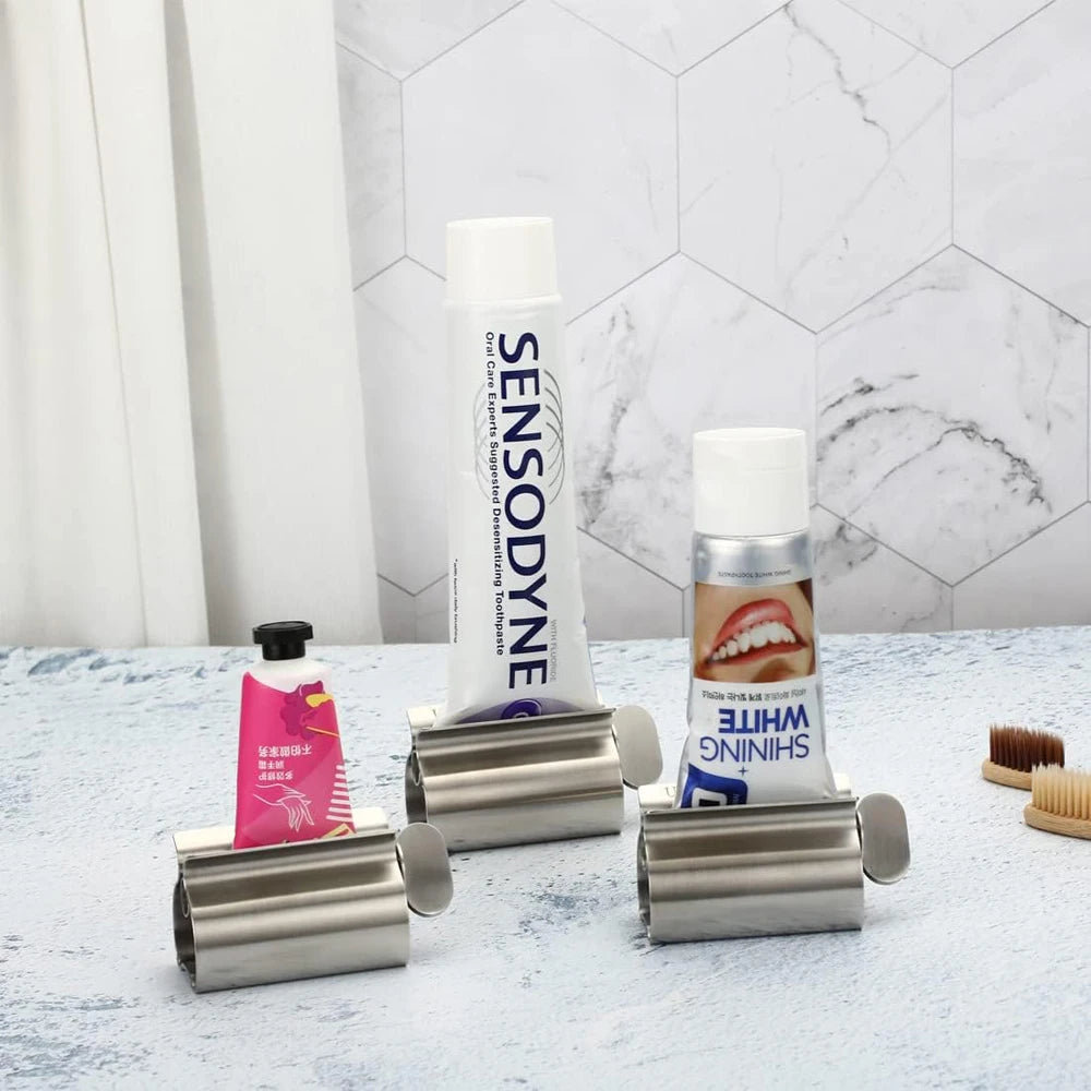 Bathroom Accessories Toothpaste Squeezer Tube Roller Stainless Steel Wringer Roller Rotate Dispenser for Ointments Cosmetics Peaceful Pleasures Health and Wellness