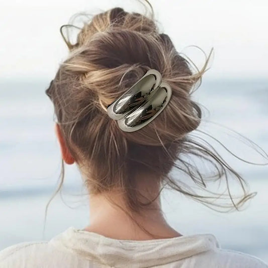 Gold Geometric Metal Hair Ties – Set of 4 Ponytail Holders Hair Ties Set Oasis Select