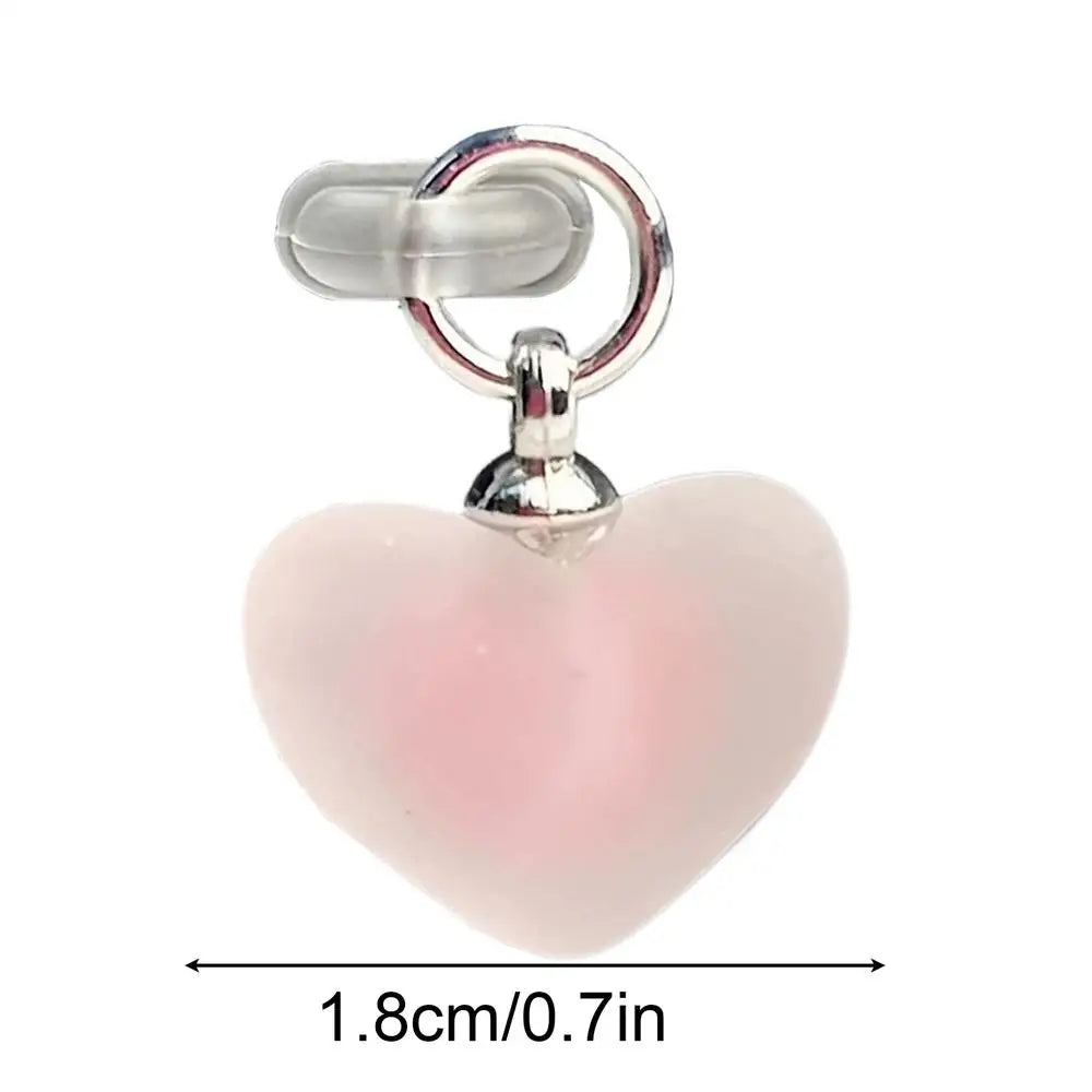 Heart Shaped Type-C Dust Plug Pendant | Cute Phone Accessory