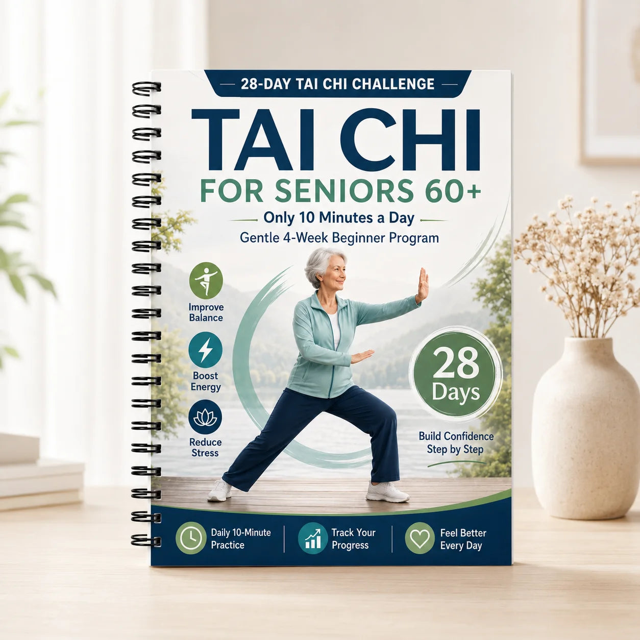 28-Day Tai Chi Seniors 60+ Gentle 10-Minute Daily Beginner Program