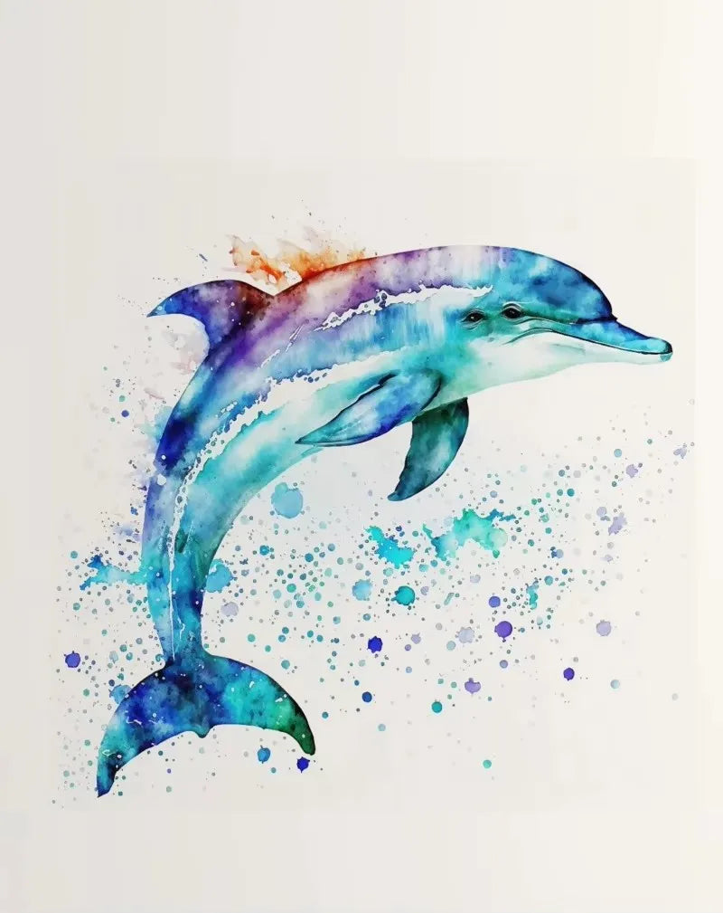 Ocean Sea Animal Watercolor Canvas Print | Kids Room Wall Art