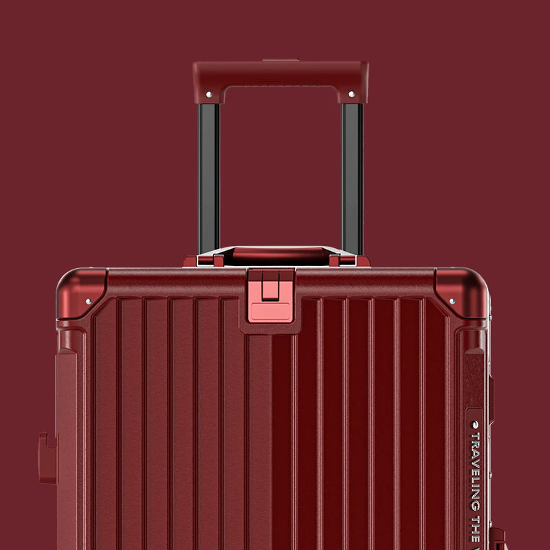 Suitcase Carry On Luggage Holder Hard Shell Rolling Travel Suitcase with Spinner Wheels 20 24 26 28 30 Inch Luggage Peaceful Pleasures Health and Wellness Red Aluminum Frame 26 inch