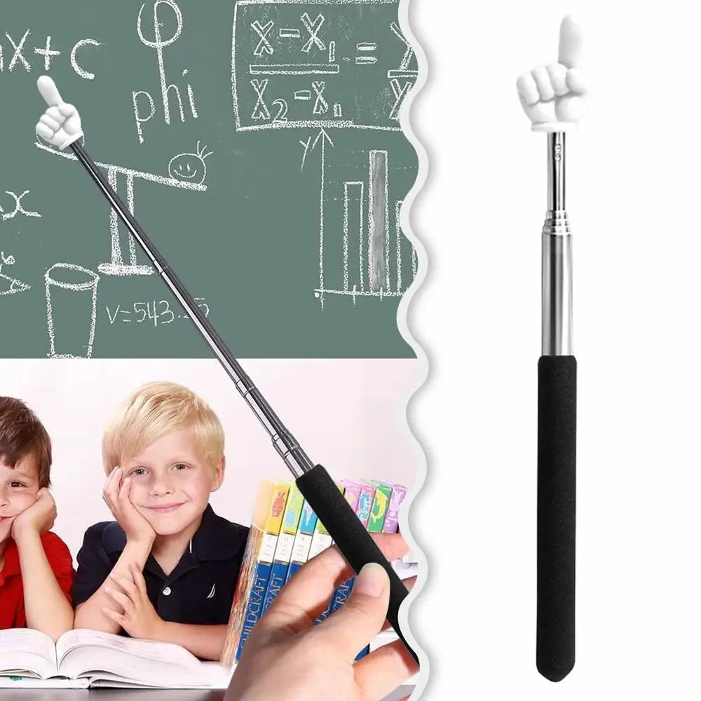 Retractable Teacher Pointer Finger Design Anti-slip Handle Teaching Guide Pointer Teaching Stick Whiteboard Pointer Peaceful Pleasures Health and Wellness
