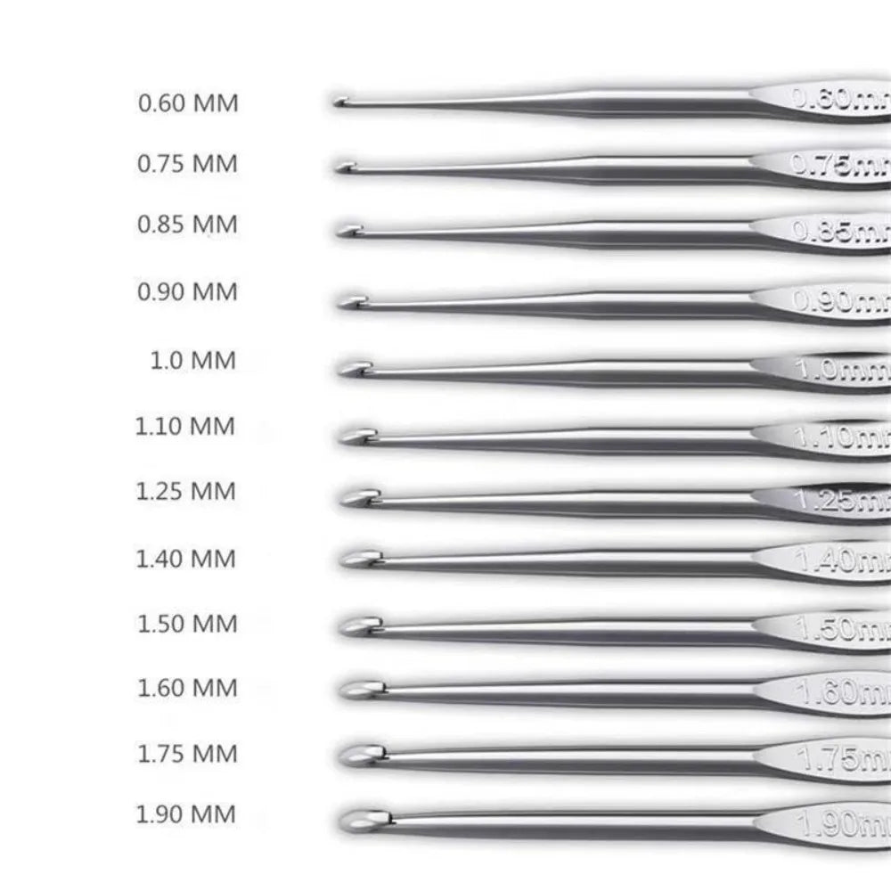 Size 0.5mm-1.9mm Metal Single Head Crochet Hooks Weave Yarn Head Craft Lace Wool Need Tool Crochet for Knitting and Accessories Peaceful Pleasures Health and Wellness 12pcs